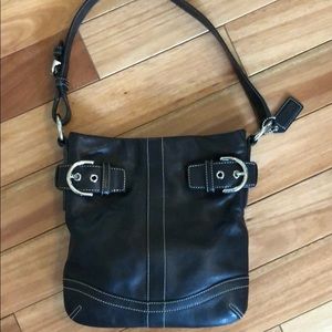 Black Coach leather handbag